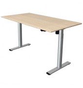 Sitz-Steh-Schreibtisch Move 1 base, elektrisch höhenverstellbar, 73-123cm (H), 180x80cm (BxT), rechteckig, ahorn / silber