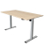 Sitz-Steh-Schreibtisch Move 1 base, elektrisch höhenverstellbar, 73-123cm (H), 180x80cm (BxT), rechteckig, ahorn / silber