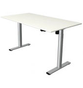 Sitz-Steh-Schreibtisch Move 1 base, elektrisch höhenverstellbar, 73-123cm (H), 180x80cm (BxT), rechteckig, weiß / silber