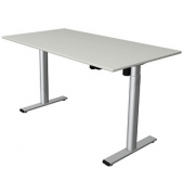 Sitz-Steh-Schreibtisch Move 1 base, elektrisch höhenverstellbar, 73-123cm (H), 180x80cm (BxT), rechteckig, lichtgrau / silber