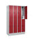 Spind Classic PLUS lichtgrau, rubinrot 080320-40 S10001, 8 Schließfächer 120,0 x 50,0 x 195,0 cm