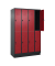 Spind Classic PLUS rubinrot, schwarzgrau 080320-40 S10122, 8 Schließfächer 120,0 x 50,0 x 195,0 cm