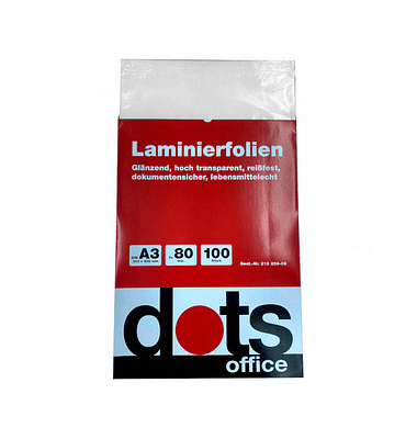 100 dots Laminierfolien glänzend für A3 80 micron