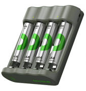 B441U 4-Port USB-Akku-Ladegerät inkl. Akkus