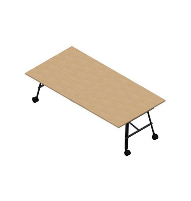 Konferenztisch SERENITY MEP00240/6AHH, 75cm (H), 240x120cm (BxT), rechteckig, eiche / dunkelgrau