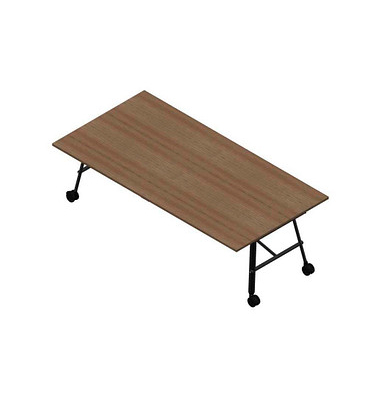 Konferenztisch SERENITY MEP00240/6C53, 75cm (H), 240x120cm (BxT), rechteckig, nussbaum / dunkelgrau