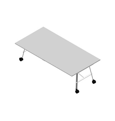 Konferenztisch SERENITY MEP00240/6GSZ, 75cm (H), 240x120cm (BxT), rechteckig, grau / weiß