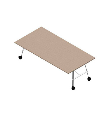 Konferenztisch SERENITY MEP00240/6GTA, 75cm (H), 240x120cm (BxT), rechteckig, ulme weiß / weiß