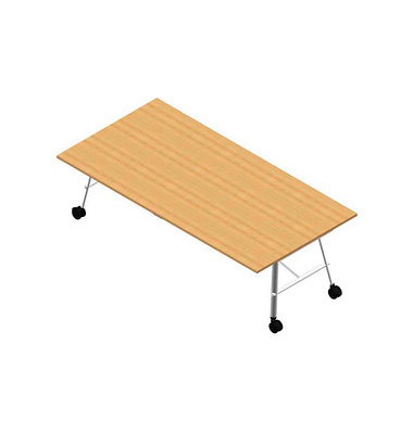 Konferenztisch SERENITY MEP00240/6GTB, 75cm (H), 240x120cm (BxT), rechteckig, buche / weiß