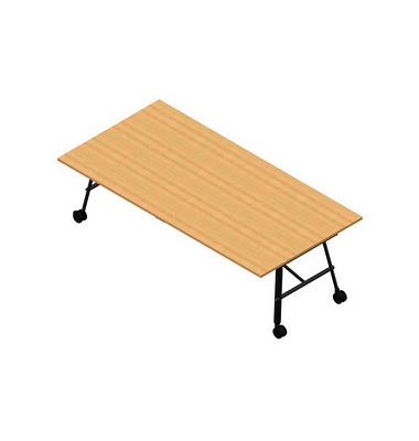 Konferenztisch SERENITY MEP00240/6GTL, 75cm (H), 240x120cm (BxT), rechteckig, buche / dunkelgrau