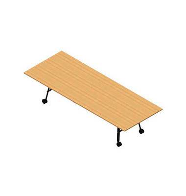 Konferenztisch SERENITY MEP00320/6GTL, 75cm (H), 320x120cm (BxT), rechteckig, buche / dunkelgrau