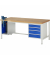 RAU Werkbank 2000x900x840-1040mm 4xSchublade-TA SSKL l.gre.bl