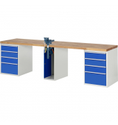RAU Werkbank 3000x700x890mm 10xSchublade-TA 1xSSKL l.gre.bl