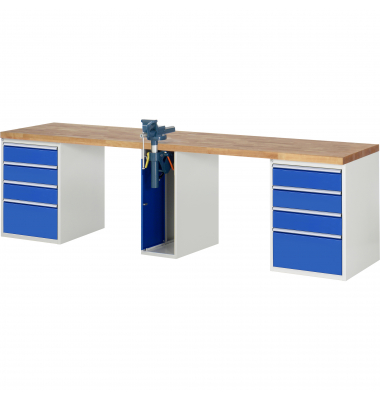 RAU Werkbank 3000x700x890mm 10xSchublade-TA 1xSSKL l.gre.bl