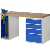 RAU Werkbank 1500x700x890mm 4xSchublade-TA 1xSSKL l.gre.bl