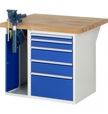 RAU Werkbank 1000x900x890mm 5xSchublade-TA 1xSSKL l.gre.bl