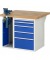 RAU Werkbank 1000x900x890mm 5xSchublade-TA 1xSSKL l.gre.bl