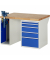 RAU Werkbank 1250x900x890mm 5xSchublade-TA 1xSSKL l.gre.bl