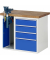 RAU Werkbank 1000x700x890mm 4xSchublade-TA 1xSSKL l.gre.bl
