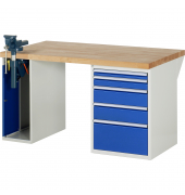 RAU Werkbank 1500x900x890mm 5xSchublade-TA 1xSSKL l.gre.bl