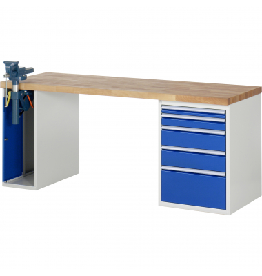 RAU Werkbank 2000x700x890mm 5xSchublade-TA 1xSSKL l.gre.bl