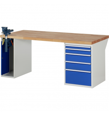 RAU Werkbank 2000x900x890mm 5xSchublade-TA 1xSSKL l.gre.bl