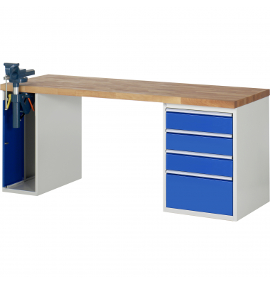RAU Werkbank 2000x700x890mm 4xSchublade-TA 1xSSKL l.gre.bl