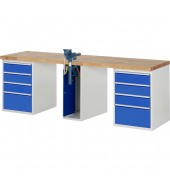 RAU Werkbank 2500x700x890mm 8xSchublade-TA 1xSSKL l.gre.bl