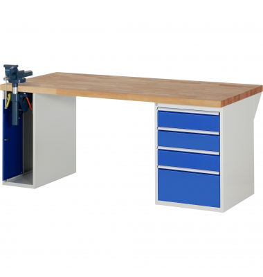 RAU Werkbank 2000x900x890mm 4xSchublade-TA 1xSSKL l.gre.bl