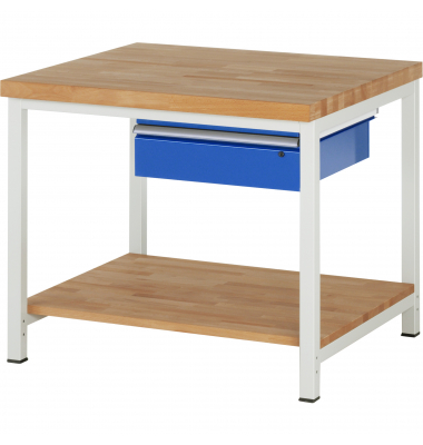 RAU Werkbank 1000x900x840-1040mm 1xSchublade-TA l.gre.bl
