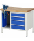RAU Werkbank 1000x700x840-1040mm 4xSchublade-TA SSKL l.gre.bl