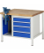 RAU Werkbank 1000x900x840-1040mm 4xSchublade-TA SSKL l.gre.bl