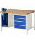 RAU Werkbank 1250x900x840-1040mm 4xSchublade-TA SSKL l.gre.bl