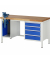 RAU Werkbank 1500x700x840-1040mm 4xSchublade-TA SSKL l.gre.bl