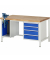 RAU Werkbank 1500x900x840-1040mm 4xSchublade-TA SSKL l.gre.bl