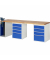 RAU Werkbank 2500x700x890mm 8xSchublade-TA 1xSSKL l.gre.bl