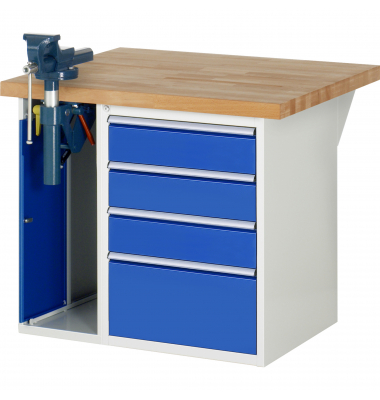 RAU Werkbank 1000x900x890mm 4xSchublade-TA 1xSSKL l.gre.bl