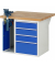 RAU Werkbank 1000x900x890mm 4xSchublade-TA 1xSSKL l.gre.bl