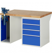 RAU Werkbank 1250x900x890mm 4xSchublade-TA 1xSSKL l.gre.bl