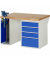 RAU Werkbank 1250x900x890mm 4xSchublade-TA 1xSSKL l.gre.bl