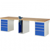 RAU Werkbank 3000x900x890mm 8xSchublade-TA 1xSSKL l.gre.bl