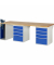 RAU Werkbank 2500x900x890mm 8xSchublade-TA 1xSSKL l.gre.bl