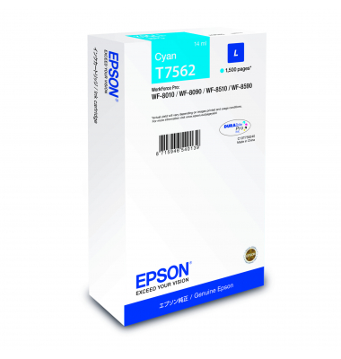 Druckerpatrone T7562L C13T75624N (T7562), cyan, ca. 1500 Seiten