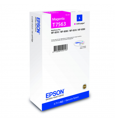 Druckerpatrone T7563L C13T75634N (kompatibel zu Epson T7563), magenta, ca. 1500 Seiten