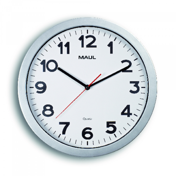 4002390091572 -  Wanduhr MAULstep 9053695 silber 20cm rund analog 4002390091572 Maul