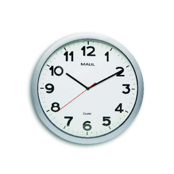 4002390091596 -  Wanduhr MAULstep 9054195 silber 20cm rund analog 4002390091596 Maul