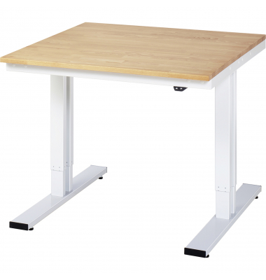 RAU Werktisch 1000x1000x720-1120mm elektrisch B-Platte 25mm l.gr