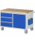 RAU Montagewagen 1145x650x795mm 3xSchub-TA 1xTür Top 25mm l.gre.bl