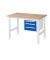 RAU Arbeitstisch 1250x800x760-1080 3xSchub B-Platte 25mm l.gre.bl