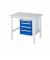 RAU Arbeitstisch 1000x800x760-1080 4xSchub M-Platte 22mm l.gre.bl